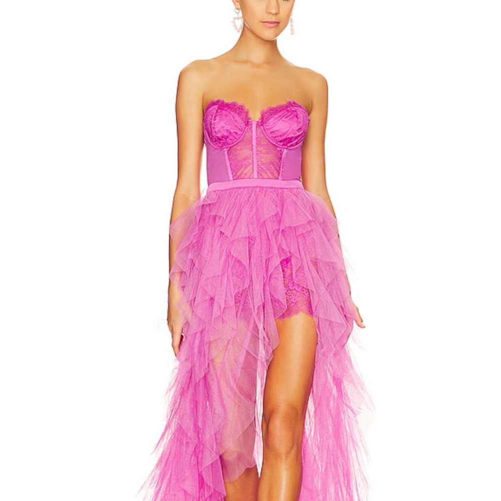 Elegant Pink Strapless Dress